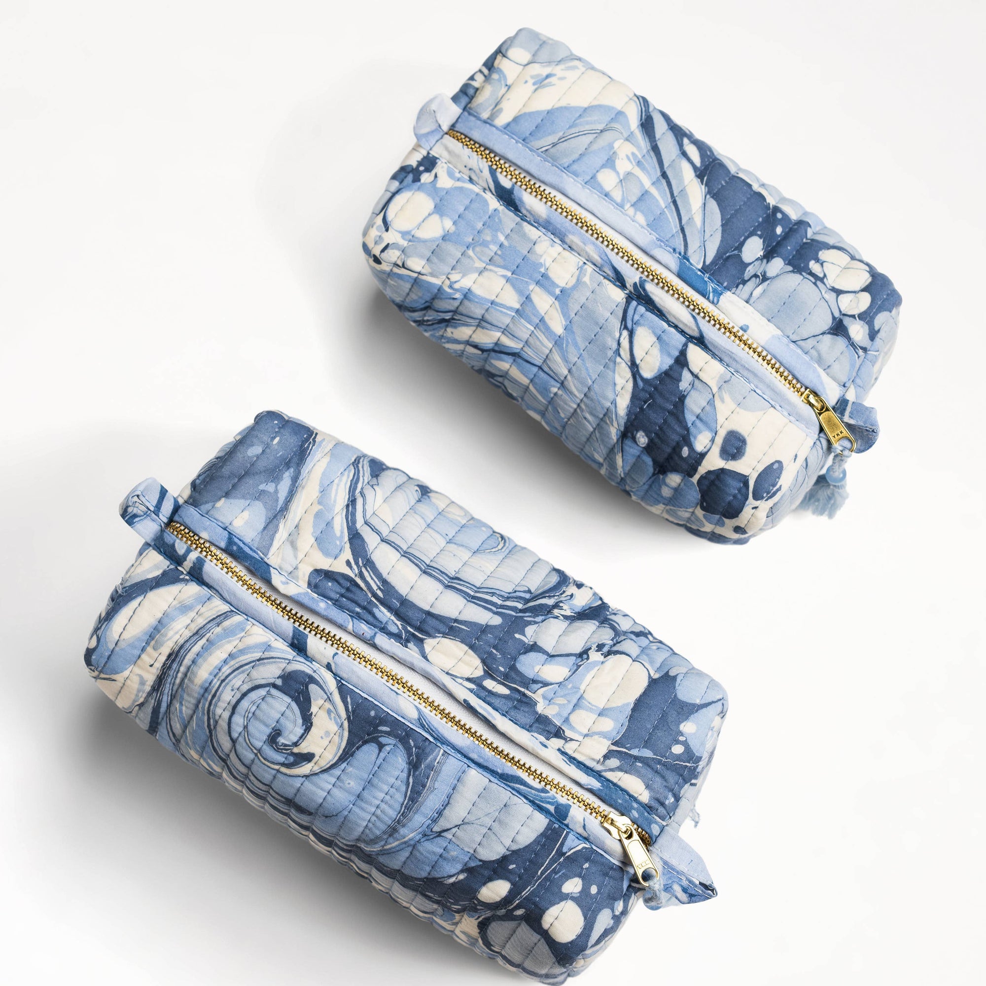 Ocean Wave Hand-Marbled Cosmetic Bag - RIDER