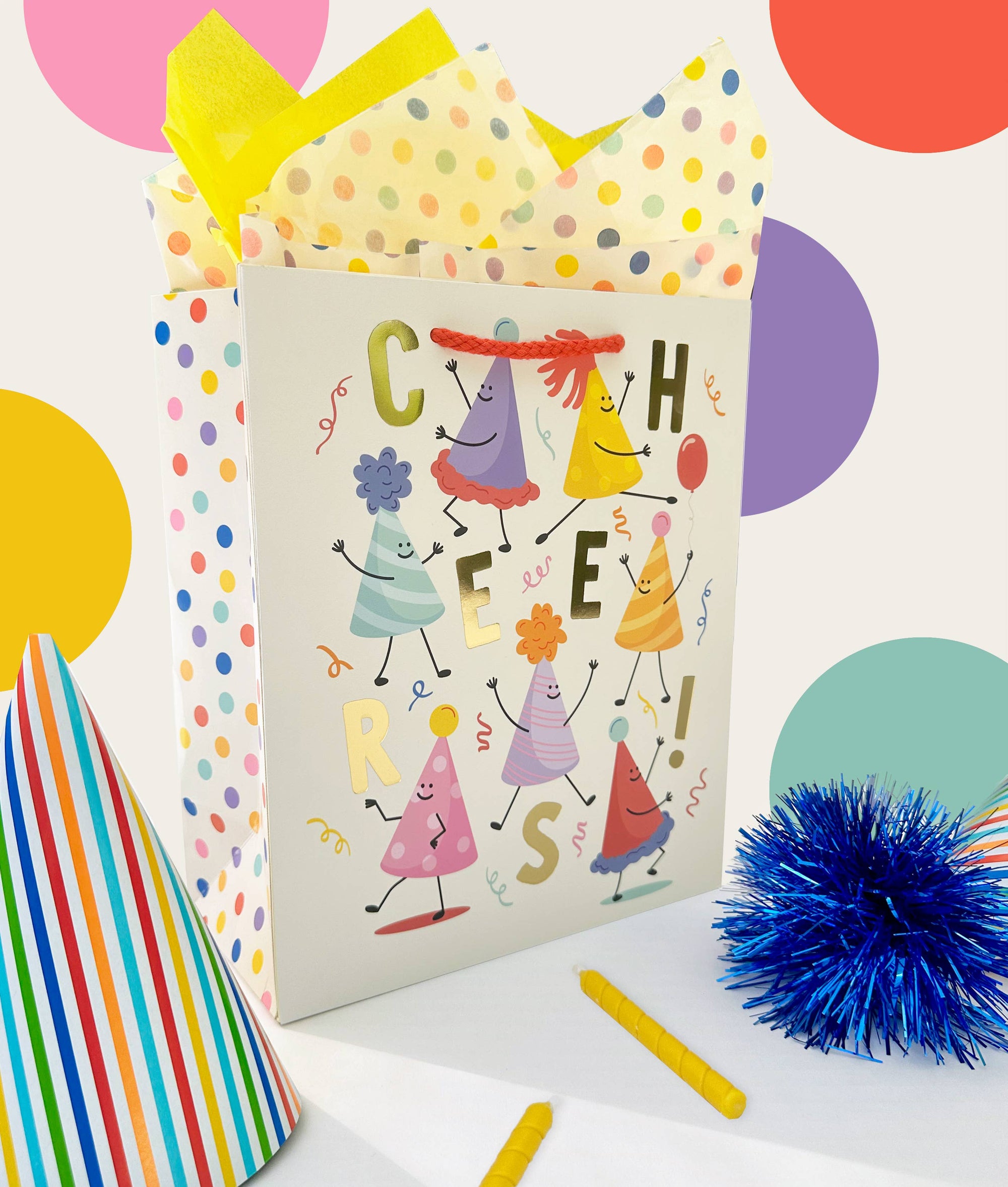 Rainbow Confetti Dot Tissue Paper