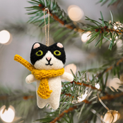 Cat with Scarf Felt Ornament