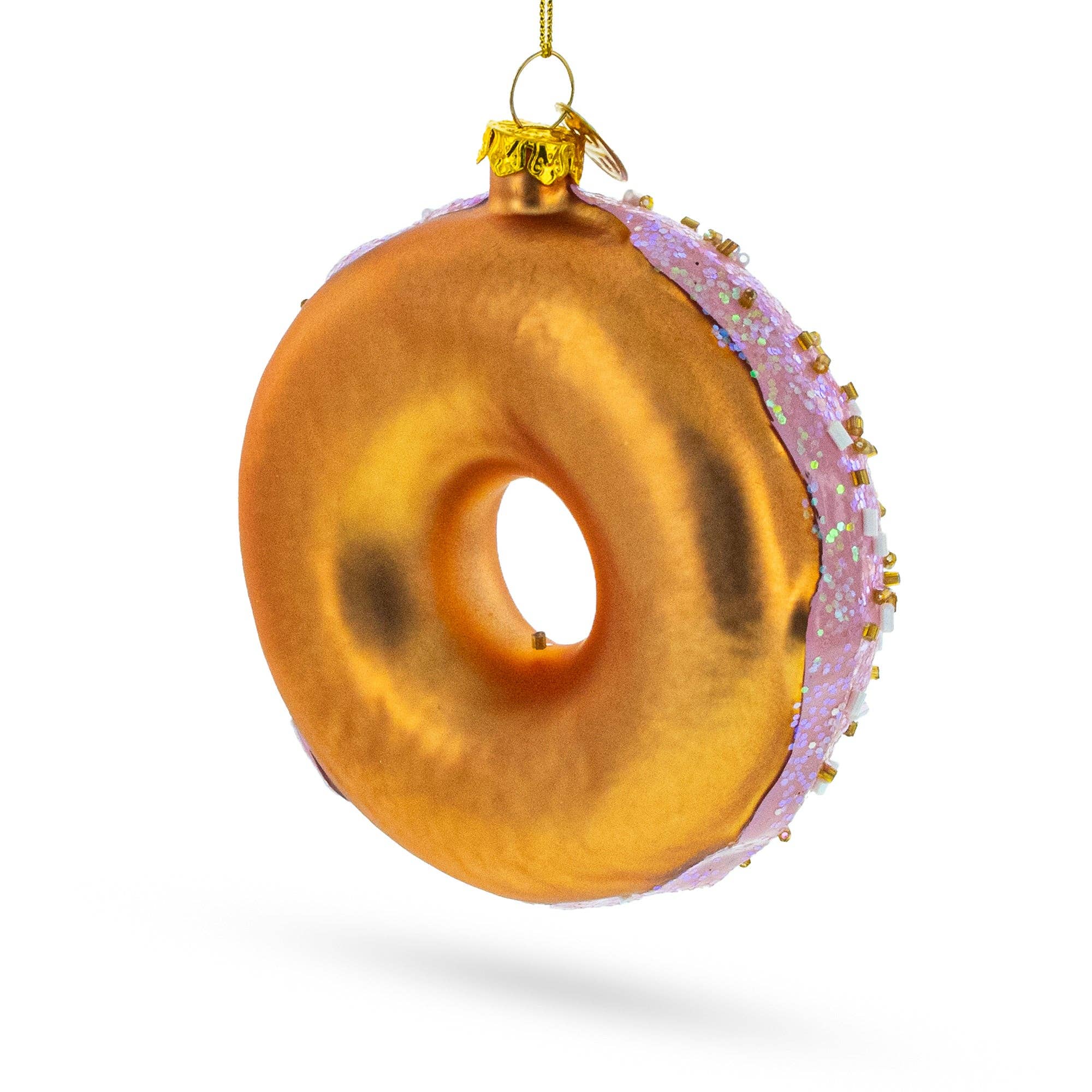 Pink Glazed Doughnut Glass Ornament