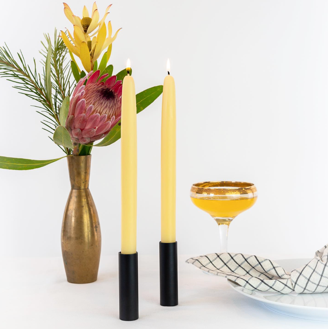 Beeswax Dipped Candles - Natural Gold