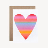 Neon Gradient Heart Notecard Set