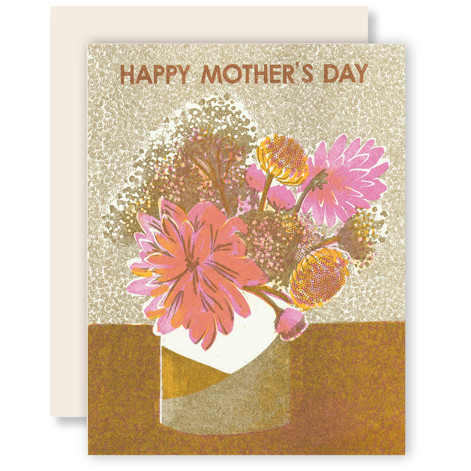 Mother's Day card with flowers and 'Happy Mother's Day' text