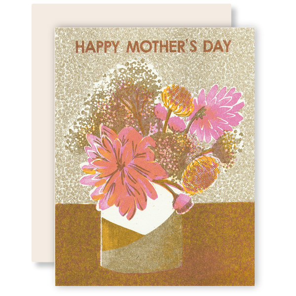 Mother's Day card with flowers and 'Happy Mother's Day' text