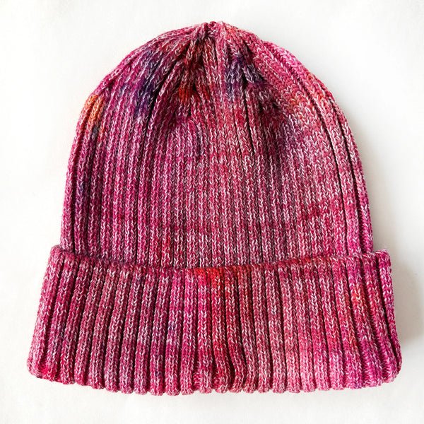 Heathered Heart Pink Hand-dyed Beanie