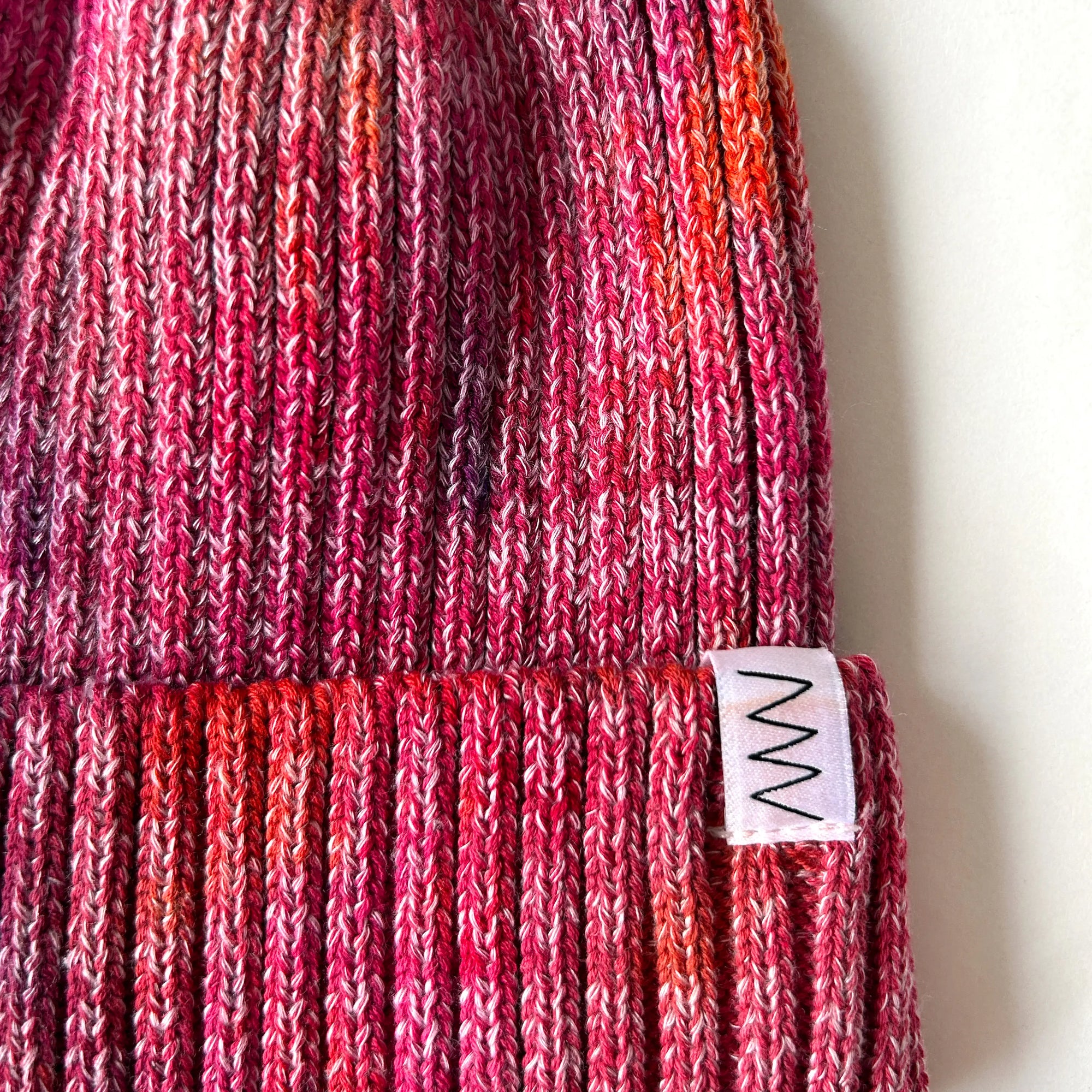 Heathered Heart Pink Hand-dyed Beanie