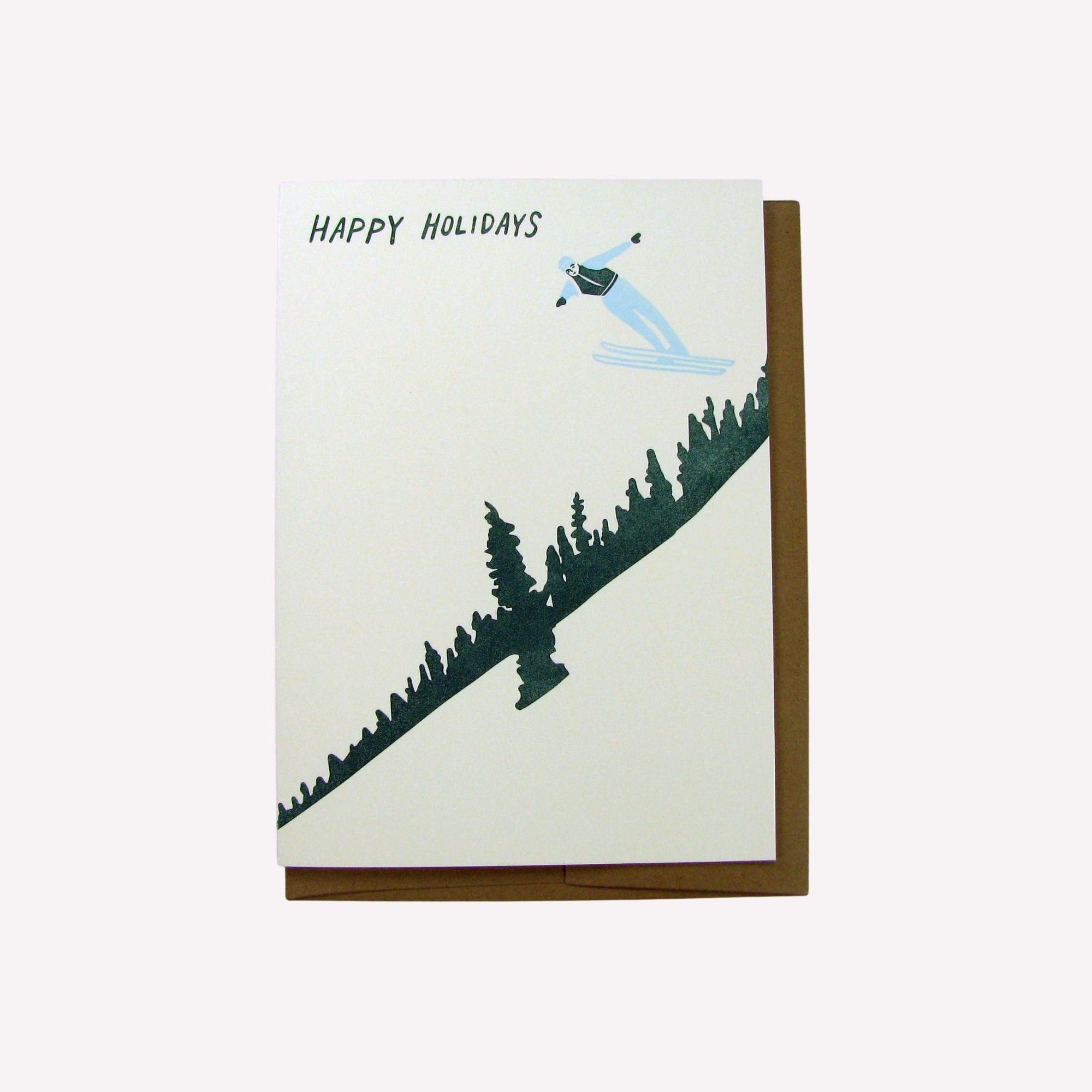 Holiday Skier Greeting Card