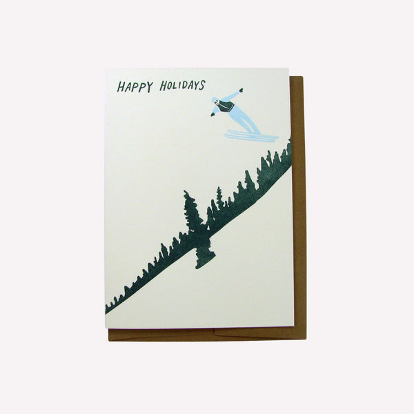 Holiday Skier Greeting Card