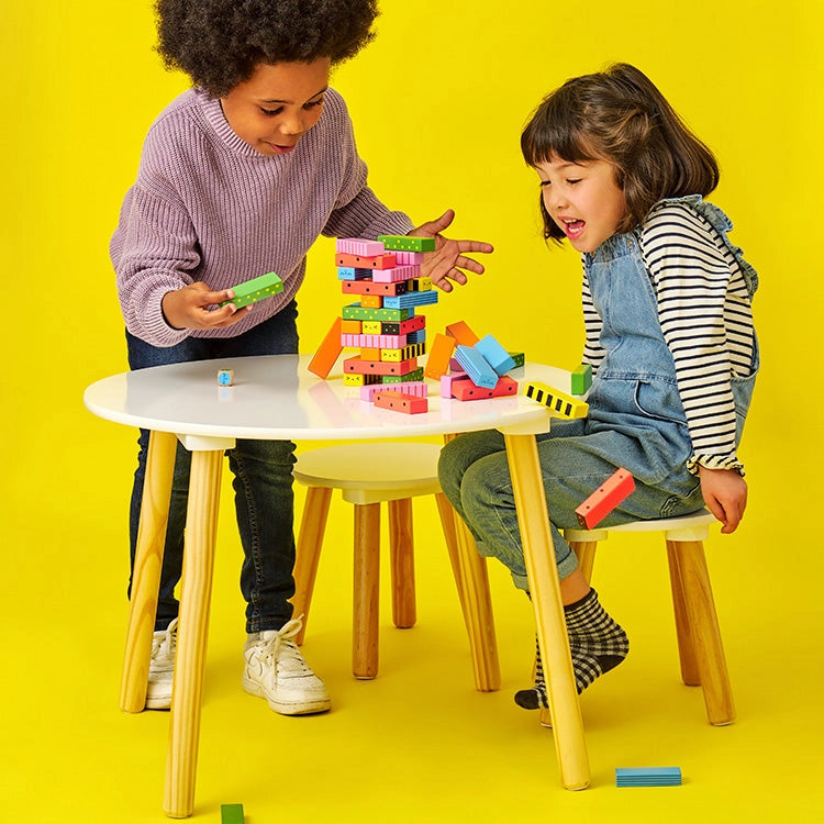 Stack A Bug wooden toy game by Kikkerland Design Inc, featuring colorful wooden bugs stacked in a playful arrangement.