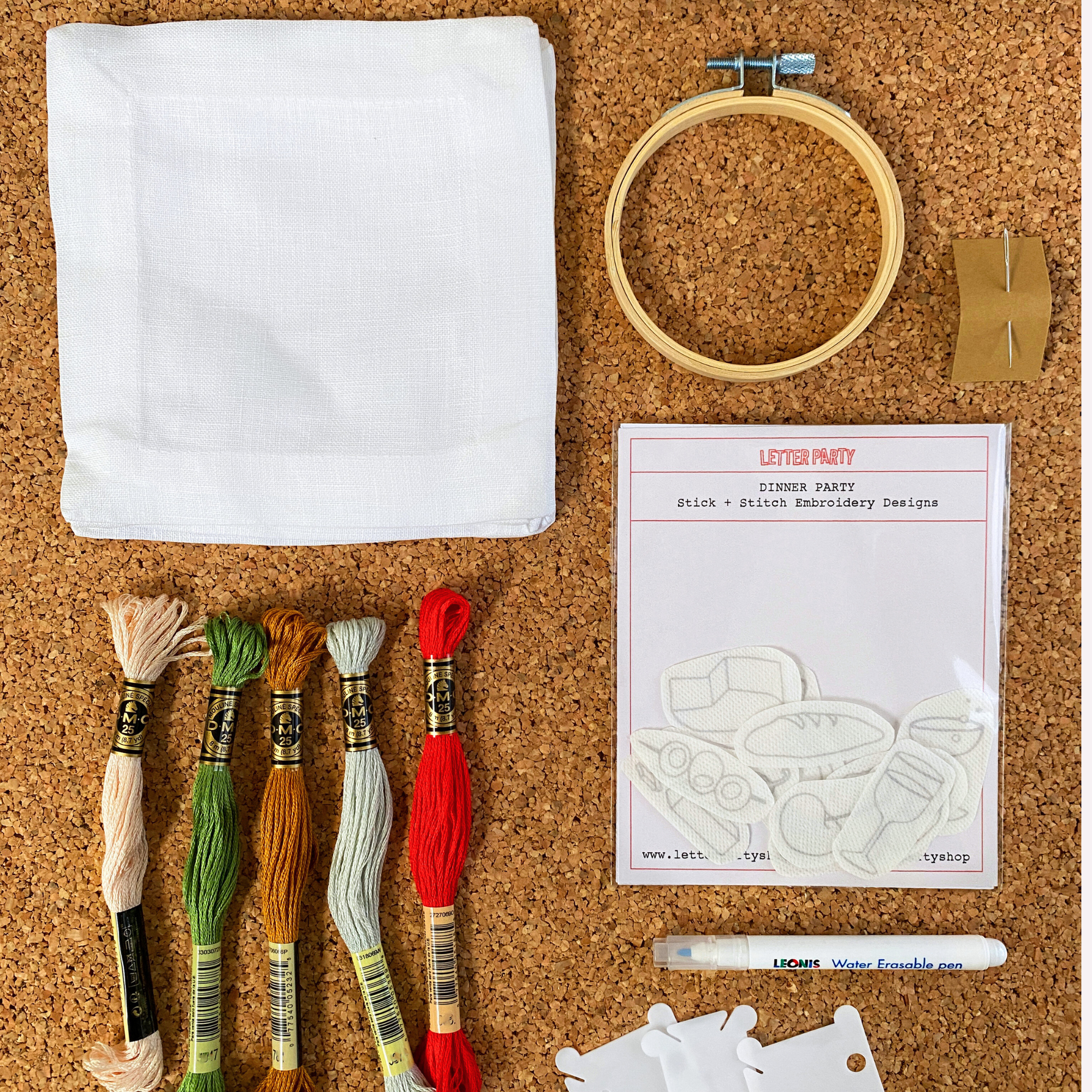 Cocktail Napkin Embroidery Kit