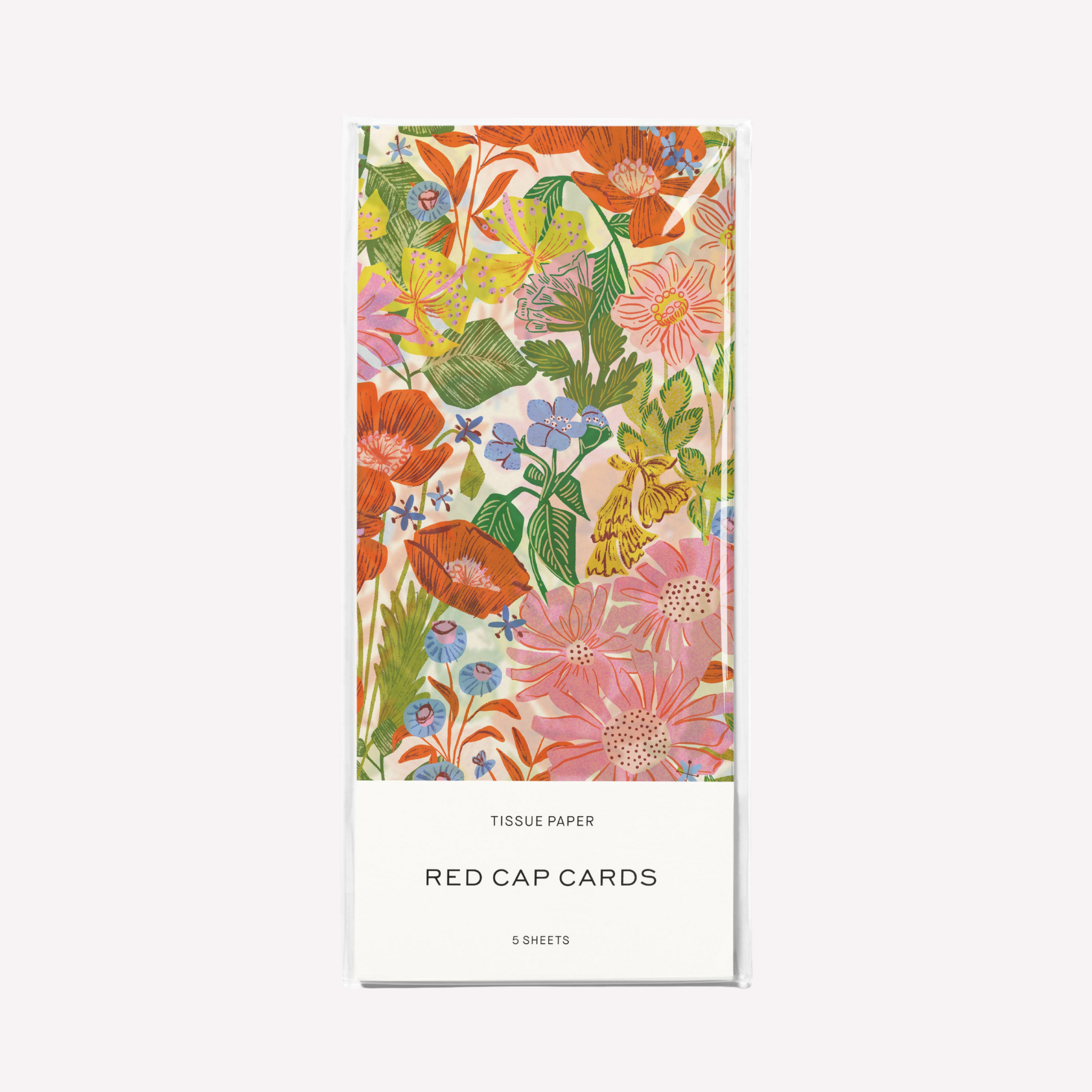 Red Cap Cards Our Love Grows tissue paper with floral design, soft pastel colors, perfect for gift wrapping and special occasions.