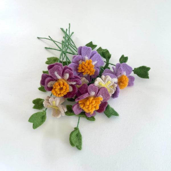 Violet Cosmos Felt Bouquet