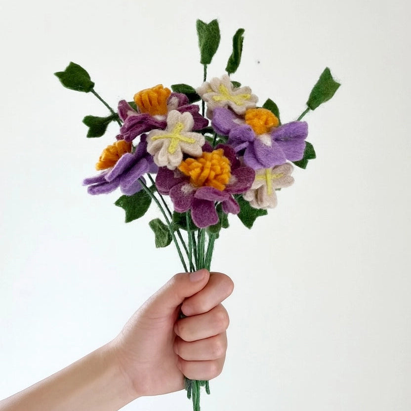 Violet Cosmos Felt Bouquet