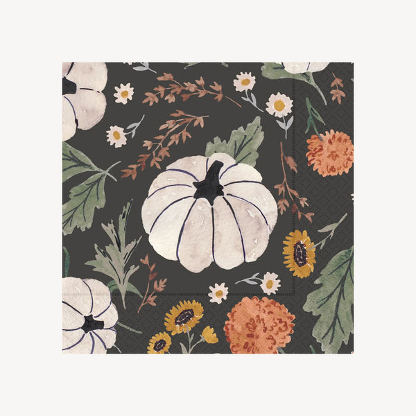 Pumpkin Floral Cocktail Napkin Set