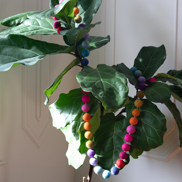 Rainbow Pompom Garland