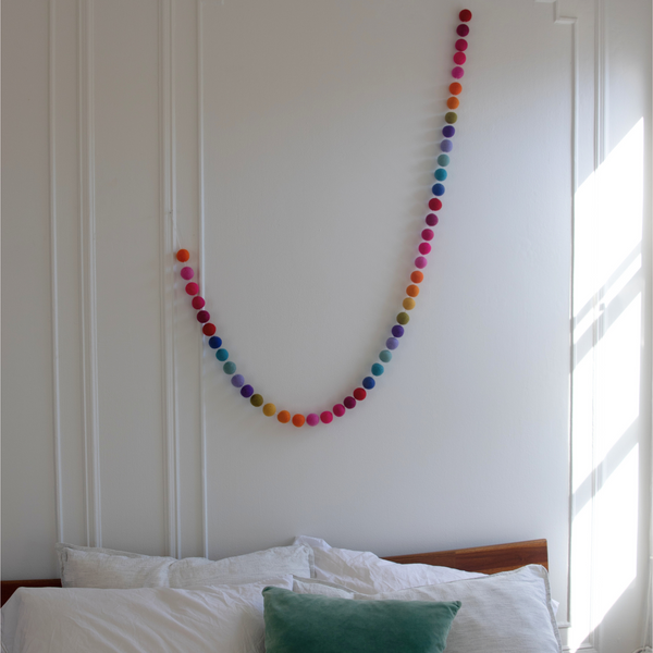 Rainbow Pompom Garland