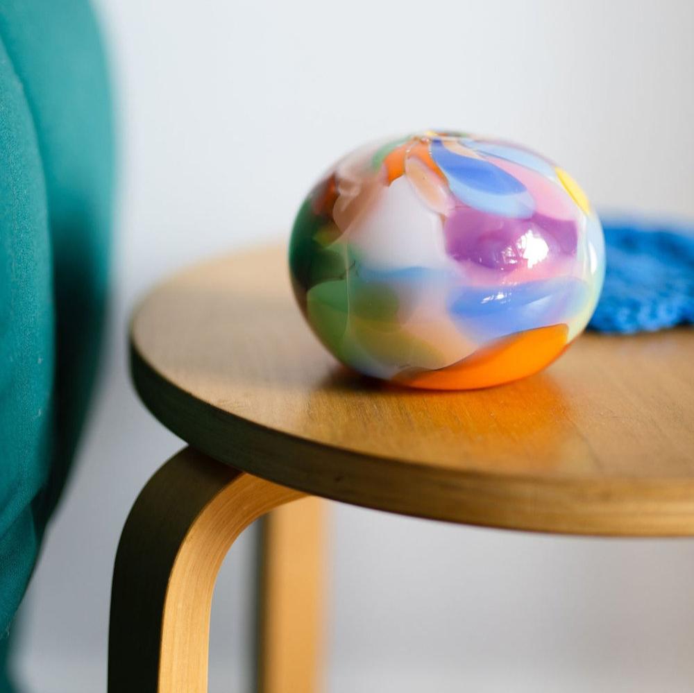 Rainbow Watercolor Round Vase