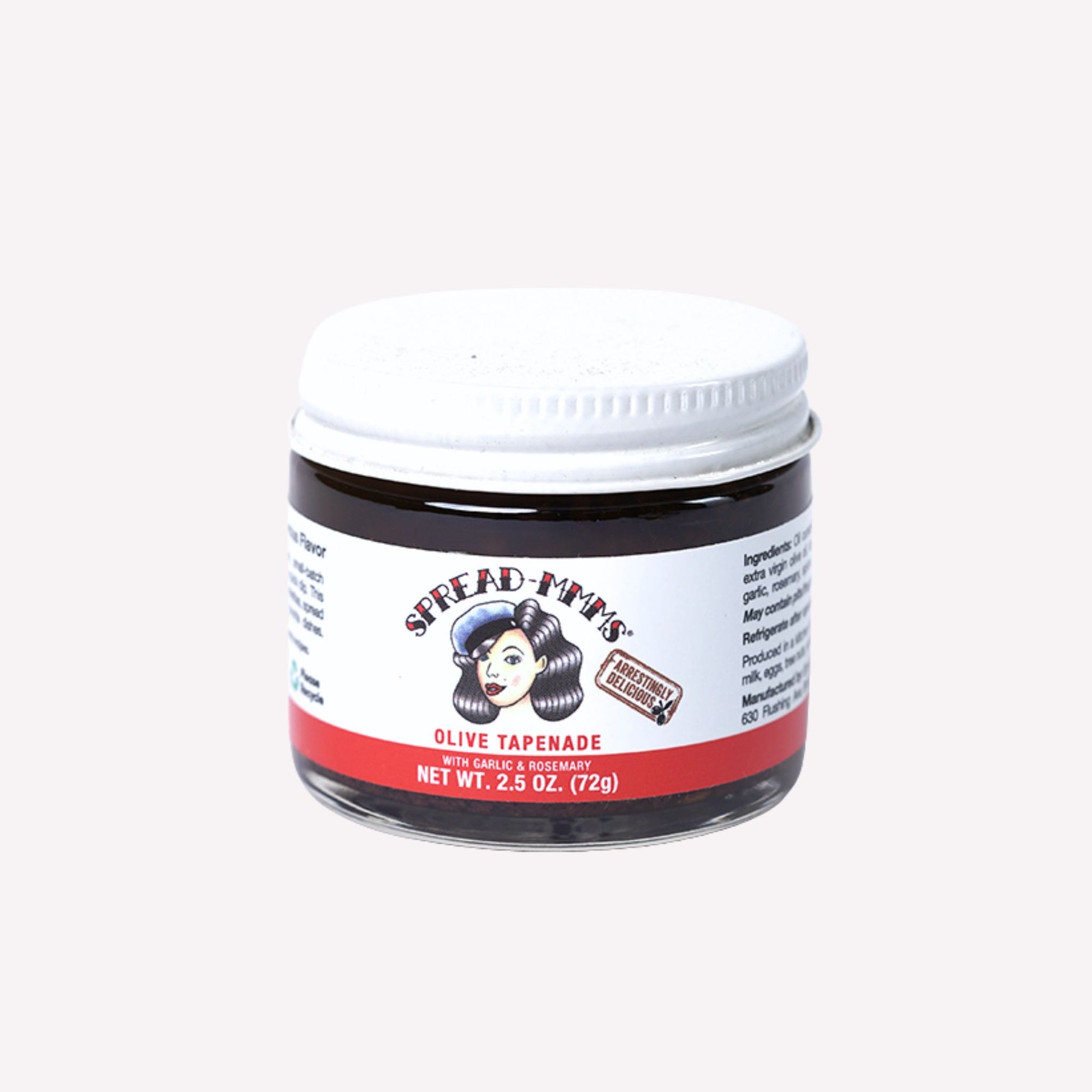 Jar of Spread-mmm's Olive Tapenade on a white background