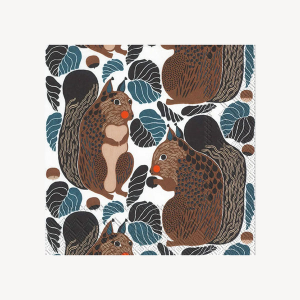 Squirrel Cocktail Napkin Set