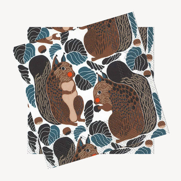 Squirrel Cocktail Napkin Set