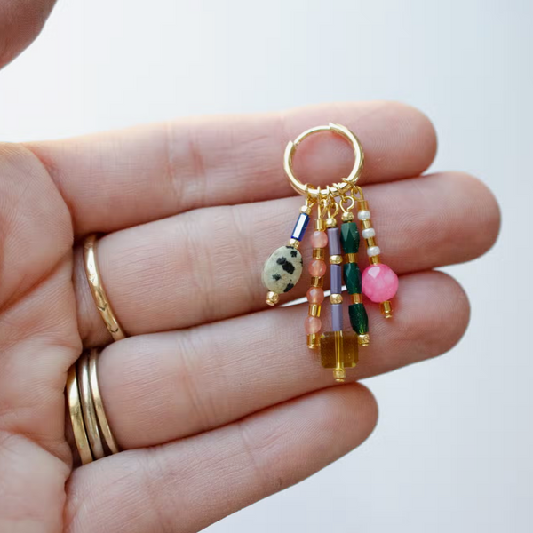 Beaded Charm Dangle Earrings