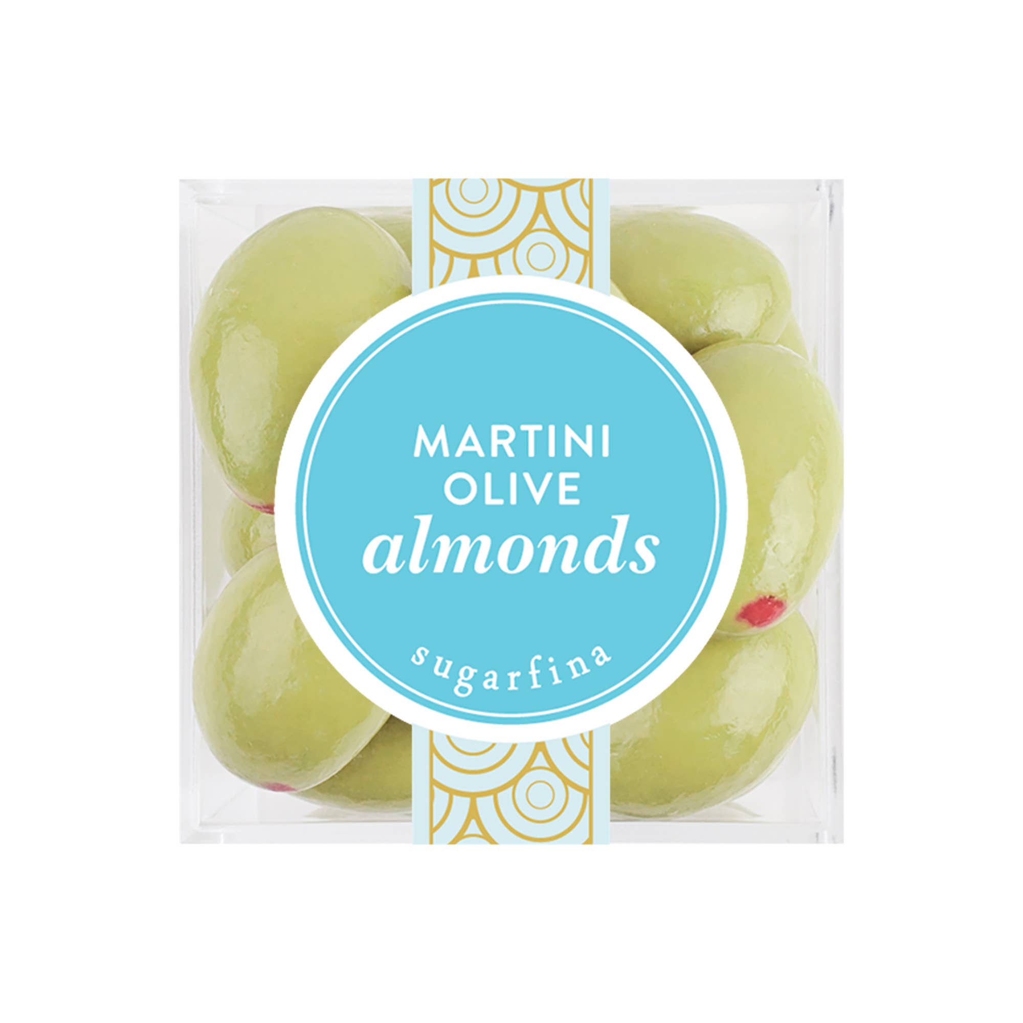 Packaged almonds with a blue label on a white background
