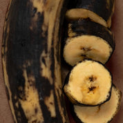 A close up of sliced plantain.