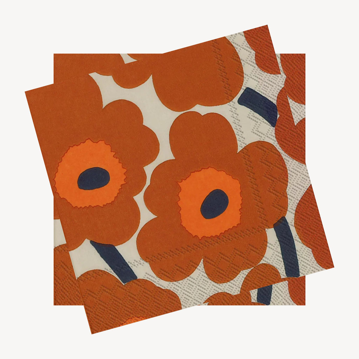 Terracotta Floral Cocktail Napkin Set