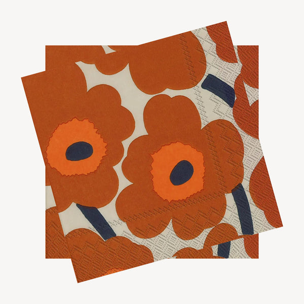 Terracotta Floral Cocktail Napkin Set