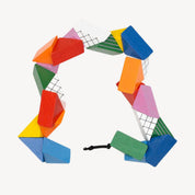 Colorful geometric toy on a white background