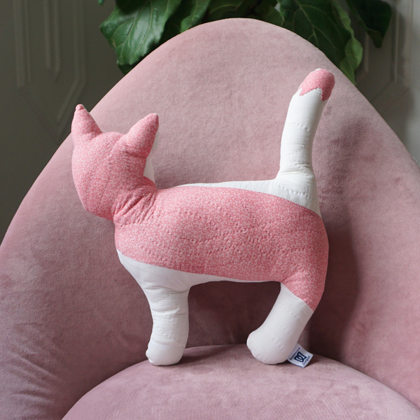 Vintage Quilt Cat Pillow