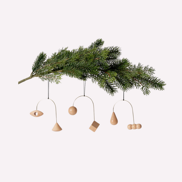 Brass & Wood Ornament Set