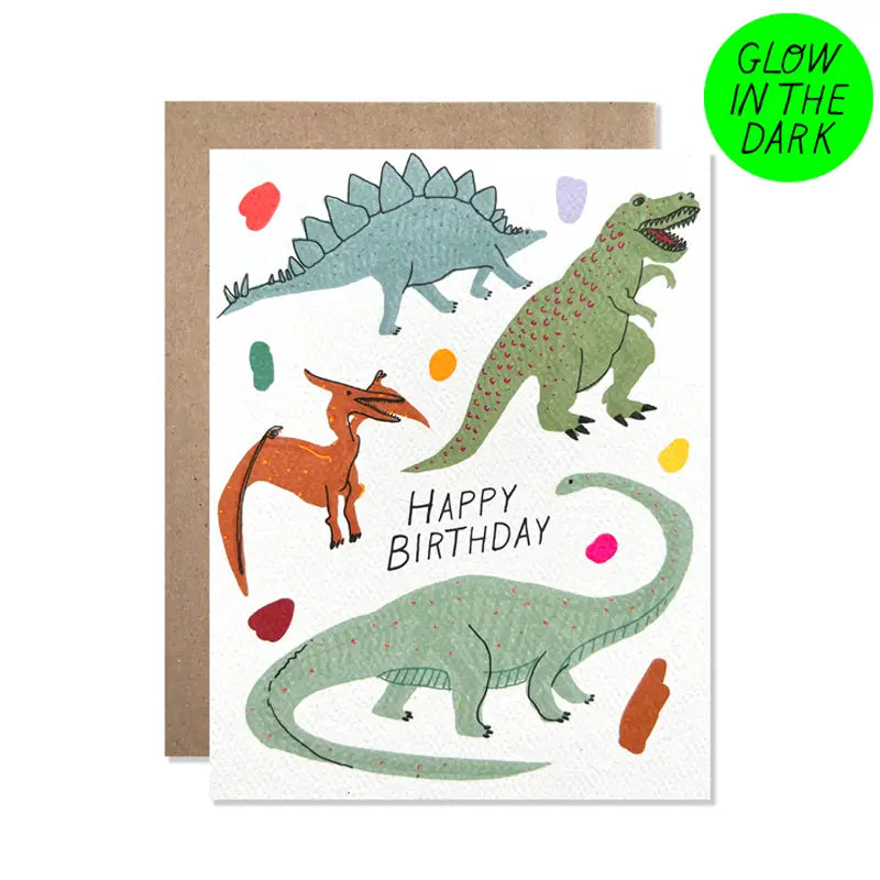 Glow In The Dark Dino Greeting Card - RIDER