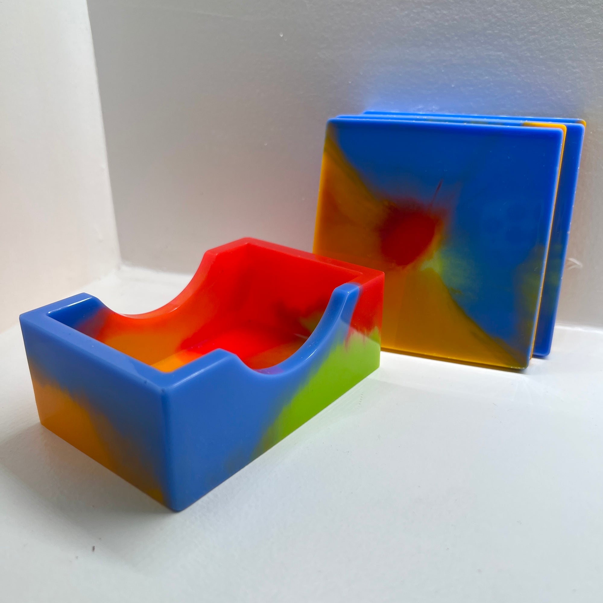 Psychedelic Resin Coaster Set