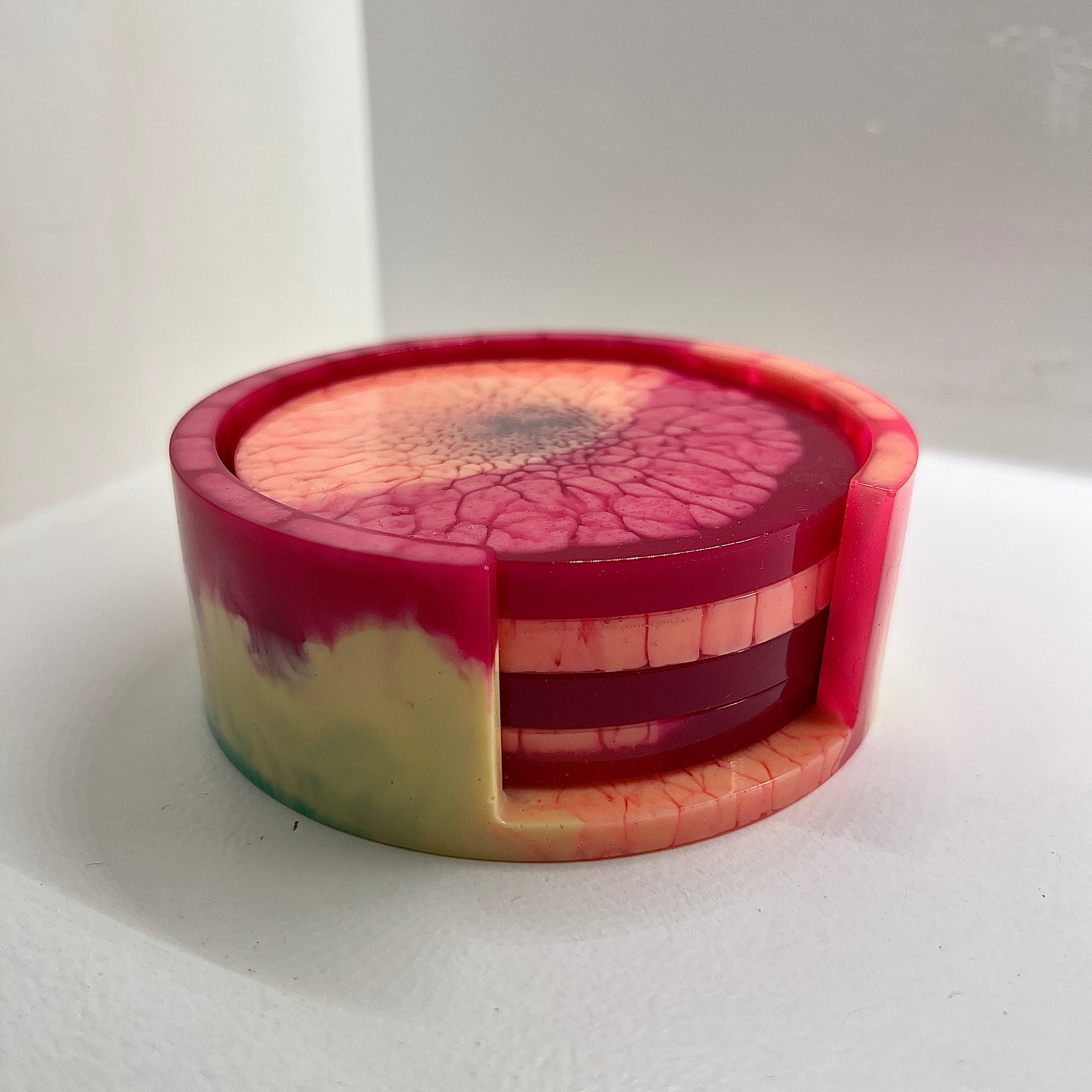 Psychedelic Resin Coaster Set
